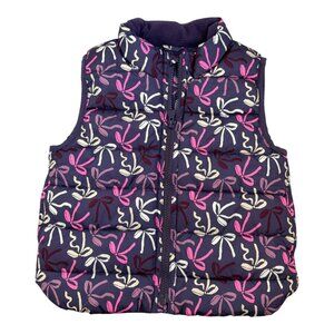 Gap Girls ColdControl Puffer Vest Purple Bow Print  3 Years 3T